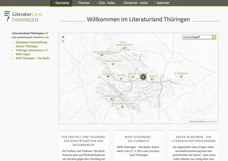 Website Literaturland Thüringen